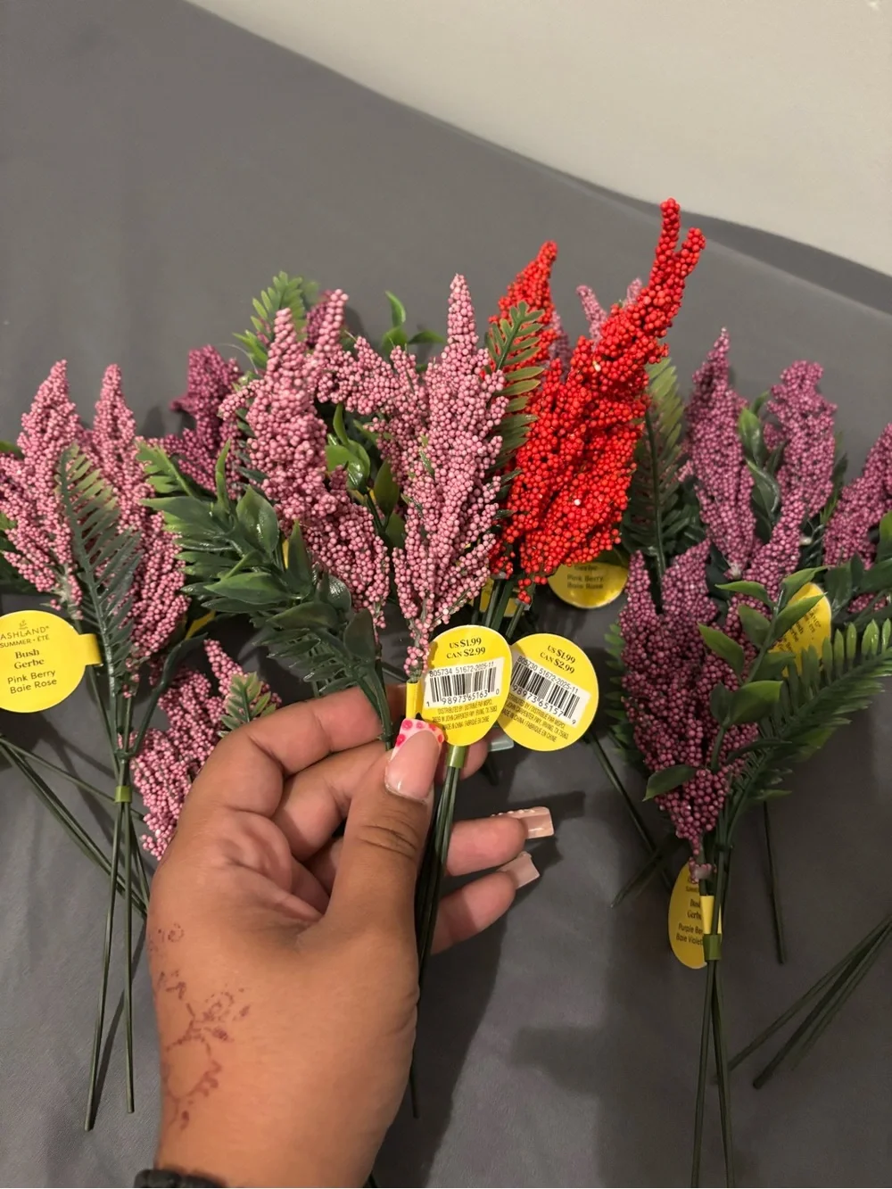 Ashland Decorative Pink, purple and red Artificial Heather Stem Bouquet